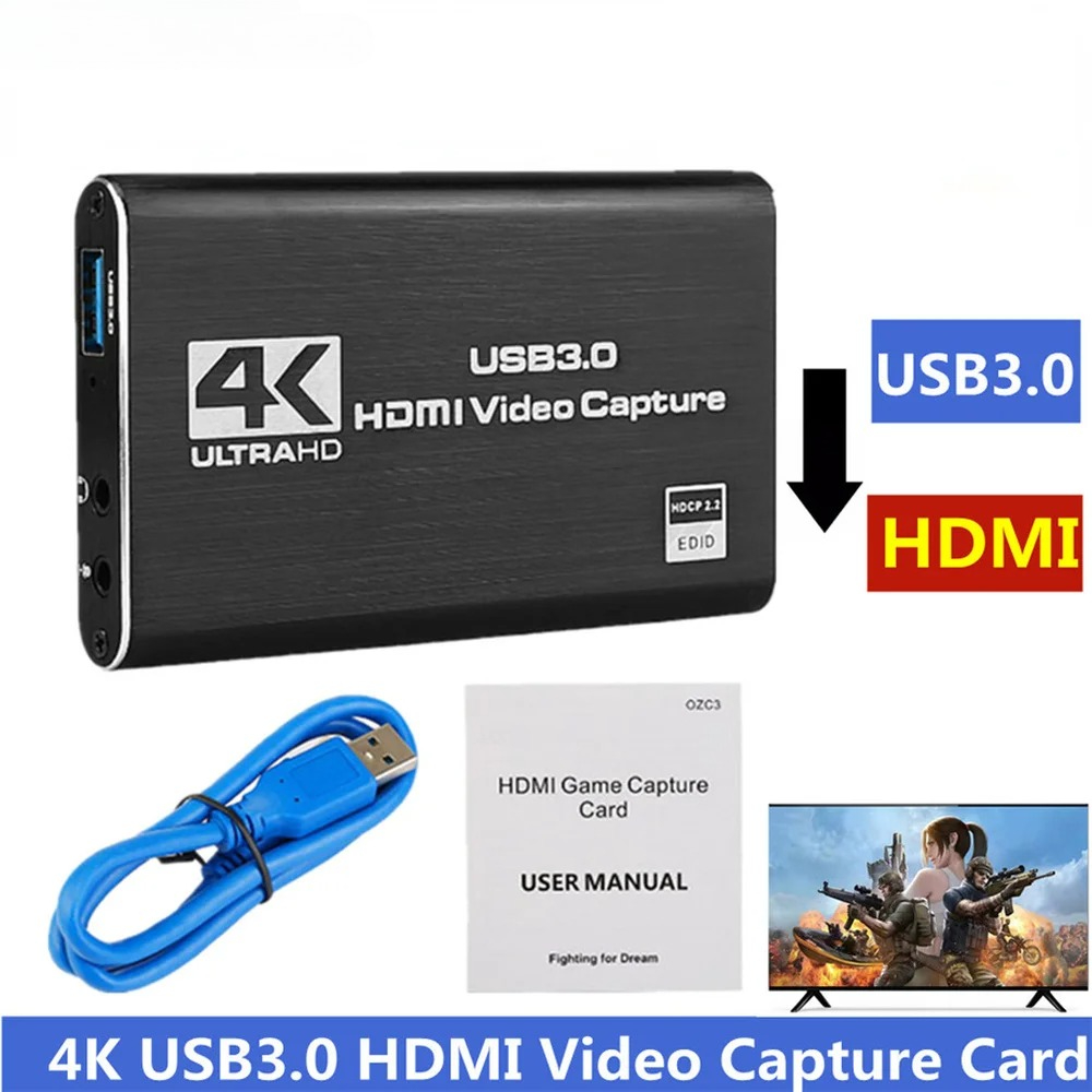 Capture Card 4K Hdmi - Karta przechwytywania wideo 4K USB 3.0,