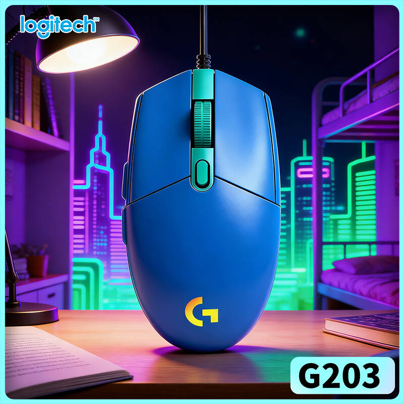 Logitech Mouse G203 - Przewodowa mysz gamingowa Logitech G203, ergonomiczna