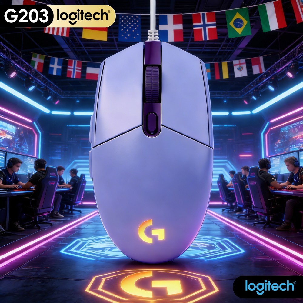 Logitech Mouse G203 - Logitech G203 Przewodowa Mysz Gamingowa z