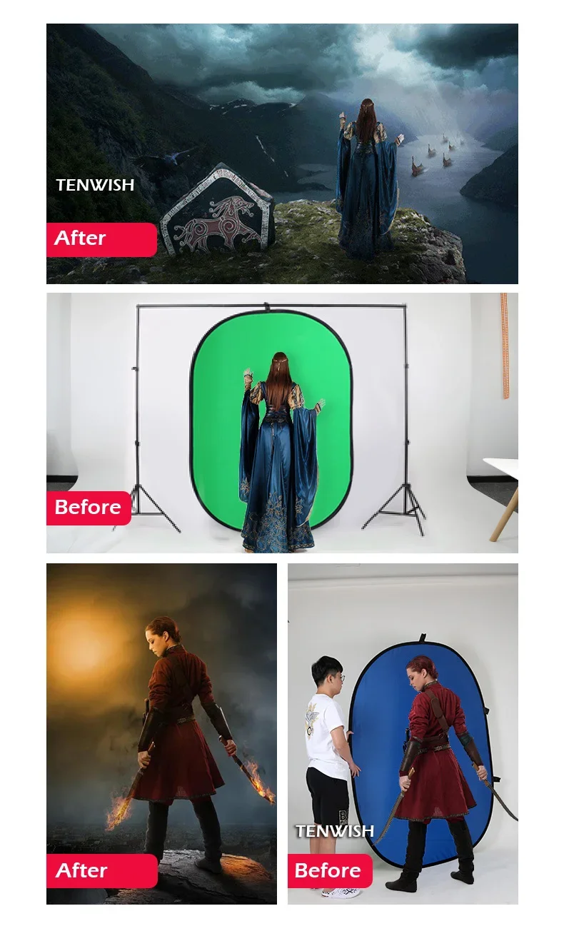TENWISH 100*150cm / 200*150cm  – Green Screen Collapsible recenzja i cena