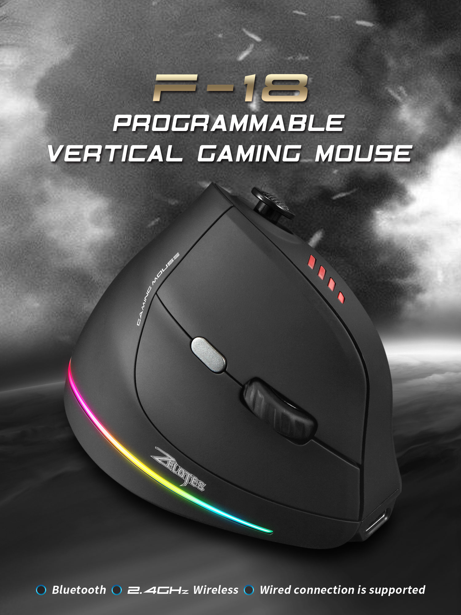 Bezprzewodowa pionowa mysz Jom – Esports Gaming Controller recenzja i cena